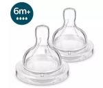 Pudelilutt Philips Avent Anti-Colic Nipple, 6+ kuud, l&auml;bipaistev v.
