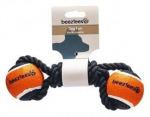 M&auml;nguasi koerale, pall Beeztees Flossy Toy with Tennis Ball Jef 641325, 22 cm, must/oranž