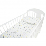 Beebi voodipesu komplekt Ankras Stars, 100 x 135 cm, valge/kollane/hall