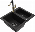 K&ouml;&ouml;givalamu koos kraaniga Mexen Carlos Flora, graniit, 58.2 cm x 47.5 cm x 17.7 cm, kuldne/must