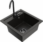 K&ouml;&ouml;givalamu koos kraaniga Mexen Vito, graniit, 49 cm x 52 cm x 24 cm, must