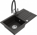 K&ouml;&ouml;givalamu koos kraaniga Mexen Pablo Duo, graniit, 75.2 cm x 43.6 cm x 16.1 cm, metallic black / gold