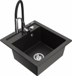 K&ouml;&ouml;givalamu koos kraaniga Mexen Vito Aster, vaik/graniit, 52 cm x 49 cm x 21 cm, h&otilde;be/must