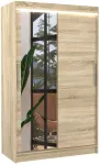 Riidekapp ADRK Bario LED, sonoma tamm v., 120 cm x 58 cm x 200 cm, peegliga