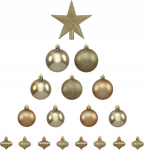 J&otilde;ulupuu m&auml;nguasjade komplekt F&eacute;&eacute;ric Lights and Christmas, kuldne v., plastik, 18 tk