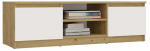 TV-laud Malwa, valge v./artisan oak, 120 cm x 40 cm x 36 cm