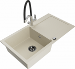 K&ouml;&ouml;givalamu koos kraaniga Mexen Leo, graniit, 90 cm x 50 cm x 19 cm, must/kroom/pruunikas