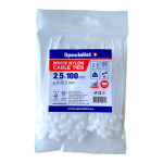 Kinnitusrihm Specialist+, nailon, valge, 100 mm x 2.5 mm