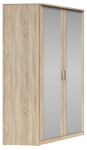 Riidekapp Brando, sonoma tamm v., 117 cm x 117 cm x 199 cm, peegliga
