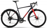 Jalgratas gravel Raymon Territ Street, 28 ", M raam, must/punane