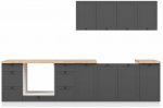 K&ouml;&ouml;gikomplekt Junona Line, tamm v./valge v./grafiit v., 3 m