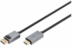 Kaabel Digitus DB-340202-018-S DisplayPort 1.2 Male, HDMI 2.0 Male, 1.8 m, must v./hall v.
