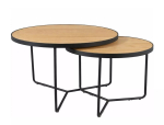 Kohvilaudade komplekt Italia, tamm v./must v., 60 - 80 cm x 80 cm x 45 - 50 cm, 2 tk