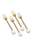 Dessertkahvel Hermia CKB0277, roostevaba teras, kuldne v./valge v., 4 tk