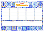 Teemantmosaiik, magnetiline planeerimiskalender Ideyka Pattern, sinine v./valge v.