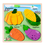 Puidust pusle Lean Toys 2in1 Vegetables, 22.5 cm, mitmev&auml;rviline