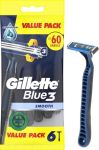 Raseerija Gillette Blue 3 Smooth, 6 tk