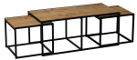 Kohvilaud Kalune Design Gigante Set, must v./puidu v., 120 cm x 60 cm x 50 cm