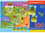 Pusle Castorland Map Of Lithuania PL07-E-159, 33 cm x 35 cm, 100 tk, mitmev&auml;rviline