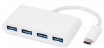 Adapter MicroConnect USB-C - 4 x USB USB3.1CUSB3 USB-C male, 4 x USB female, valge v.