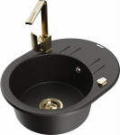 K&ouml;&ouml;givalamu Mexen Kevin, graniit, 58.6 cm x 45.8 cm x 18 cm, kuldne/must