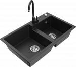 K&ouml;&ouml;givalamu Mexen Tomas, graniit, 80 cm x 50 cm x 19 cm, h&otilde;be/must