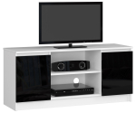 TV-laud Akord RTV, valge v./must v., 40 cm x 120 cm x 55 cm