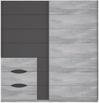 Riidekapp Forte UBNS327E9-C400, hall v./grafiit v., 200.1 cm x 61.2 cm x 209.7 cm