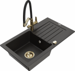 K&ouml;&ouml;givalamu koos kraaniga Mexen Pablo Duo, graniit, 75.2 cm x 43.6 cm x 16.1 cm, metallic black / gold