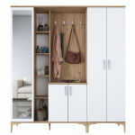 Esiku kapp Kalune Design EA129 - 2797, pruun v./valge v., 180 cm x 37.5 cm x 198.6 cm