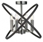 L&uuml;hter rippuv Searchlight Hoopla 8344-4PW, E14, 4 x 60 W, must v.