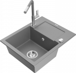 K&ouml;&ouml;givalamu koos kraaniga Mexen Enzo, vaik/graniit, 57.6 cm x 46.5 cm x 17.4 cm, hall