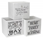 Hoiukast Domoletti, valge v./must v., 33 x 28 x 30 cm