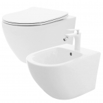 WC-pott, seinapealne Rea Carlo Flat Mini Rimless, kaanega, 370 mm x 495 mm
