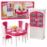 M&ouml;&ouml;bel, komplekt Lean Toys Dining Room, valge/roosa