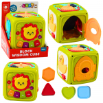 Arendav kuubik, l&otilde;vi Lean Toys Block Wisdom, 12 cm, roheline/mitmev&auml;rviline