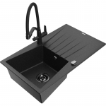 K&ouml;&ouml;givalamu koos kraaniga Mexen Cesar, graniit, 77.5 cm x 47 cm x 19 cm, metallic black/silver+black