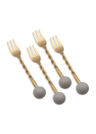 Dessertkahvel Hermia CKB0279, roostevaba teras, kuldne v./hall v., 4 tk