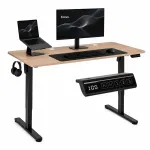 Arvutilaud reguleeritava k&otilde;rgusega ModernHome JSD-C5-1-15, 140 cm x 60 cm, 72 - 118 cm, hele tamm v.