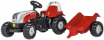 Pedaaltraktor Rolly Toys Kid Steyr, valge/punane