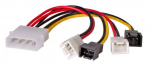 Adapter Akyga 4 pin Molex, 3 pin x 4, 0.15 m