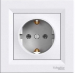 Pistikupesa Schneider Electric Asfora EPH2900121, maandusega, valge