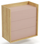 Kummut Mobius 3S, tamm v./roosa v., 83 cm x 41 cm x 78 cm