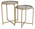 Kohvilaud Kalune Design Set S406, kuldne v., 50 cm x 50 cm x 60 cm
