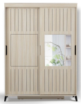 Riidekapp Kalune Design Fuga 130, tamm v., 60 cm x 130 cm x 216 cm, peegliga