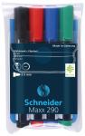 Valge tahvli marker Schneider Maxx 290 65S129094, 1 - 3 mm, sinine v./must v./punane v., 4 tk