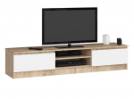 TV-laud Akord RTV K160, valge/sonoma tamm/hele pruun, 40 cm x 160 cm x 33 cm
