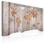 Reproduktsioon Artgeist World Map: Wooden Stories, k-c-0050-b-b, 30 cm x 20 cm