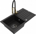 K&ouml;&ouml;givalamu koos kraaniga Mexen Pablo Aster, graniit, 75.2 cm x 43.6 cm x 16.1 cm, must/kollane