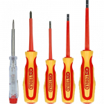 Kruvikeeraja komplekt KsTools 117.0540, risti/ruut, isoleeritud, 5 tk